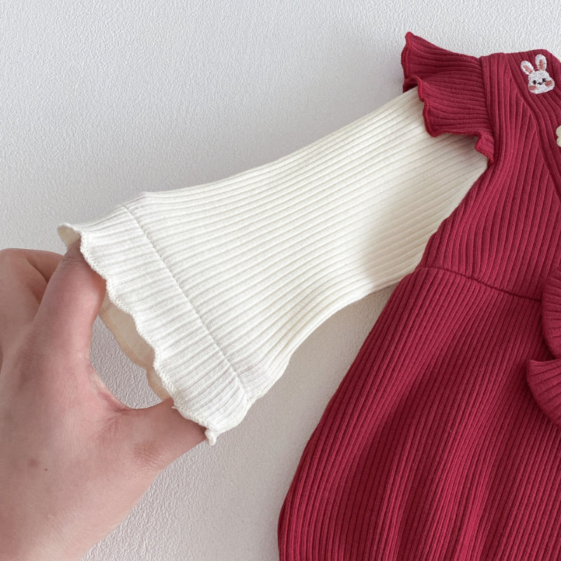 【BABY】うさぎ刺繍ロンパースSK103601