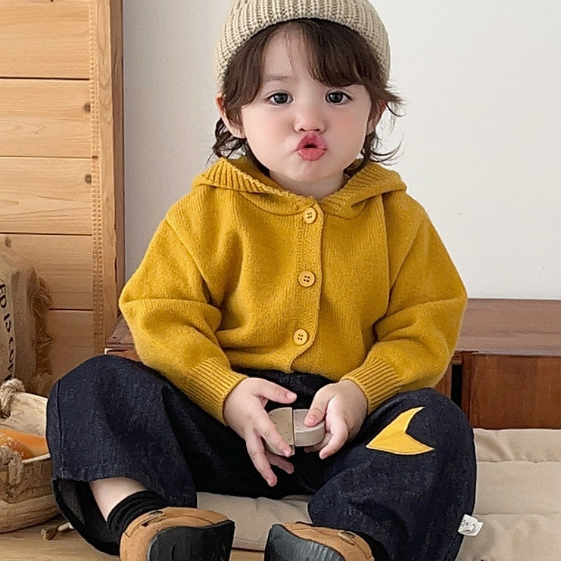 【BABY&KID】冬新作星柄とんがり帽子ニットカーディガンSK107701