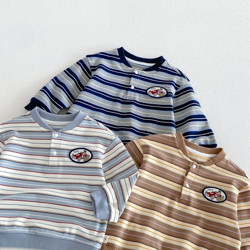 【BABY&KID】ボーダーワッペン長袖TシャツSK106607
