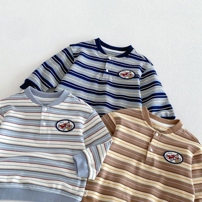 【BABY&KID】ボーダーワッペン長袖TシャツSK106607