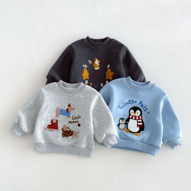 【BABY&KID】冬新作カートゥーンワッペントレーナーSK108503