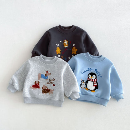 【BABY&KID】冬新作カートゥーンワッペントレーナーSK108503