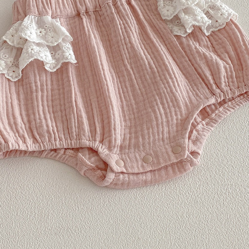 【BABY】ダブルガーゼサロペットロンパース＆小花柄シャツSK104204