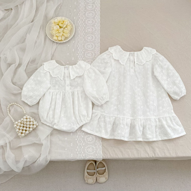 【BABY&KID】ラウンドネック刺繍ロンパース、ワンピースSK107920