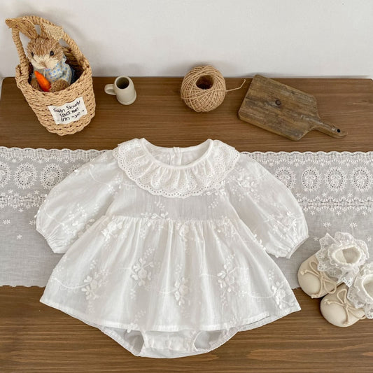 【BABY】Stylish Jacquard Crew-Neck Romper SK104104