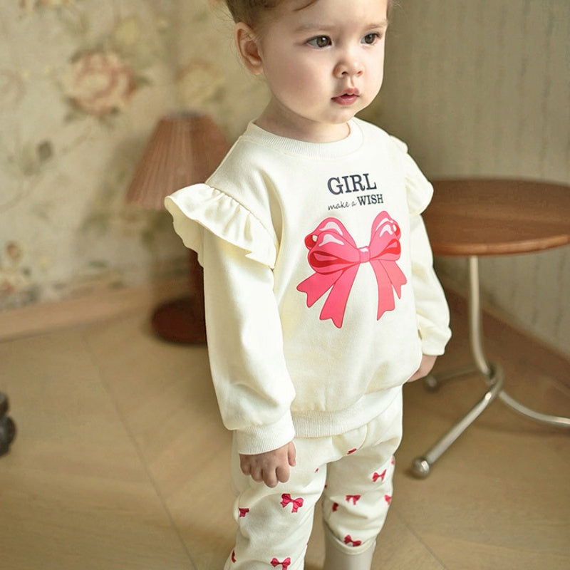 【BABY&KID】北欧風蝶結びプリントセットアップSK101334
