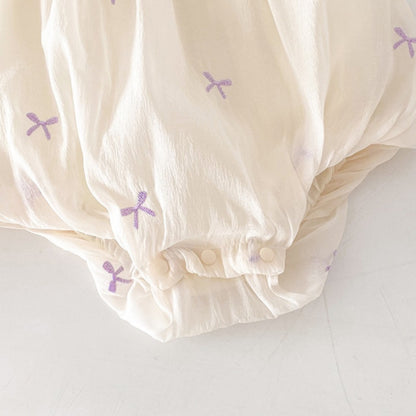 【BABY】夏新作 刺繍蝶結び柄ロンパースSK090602