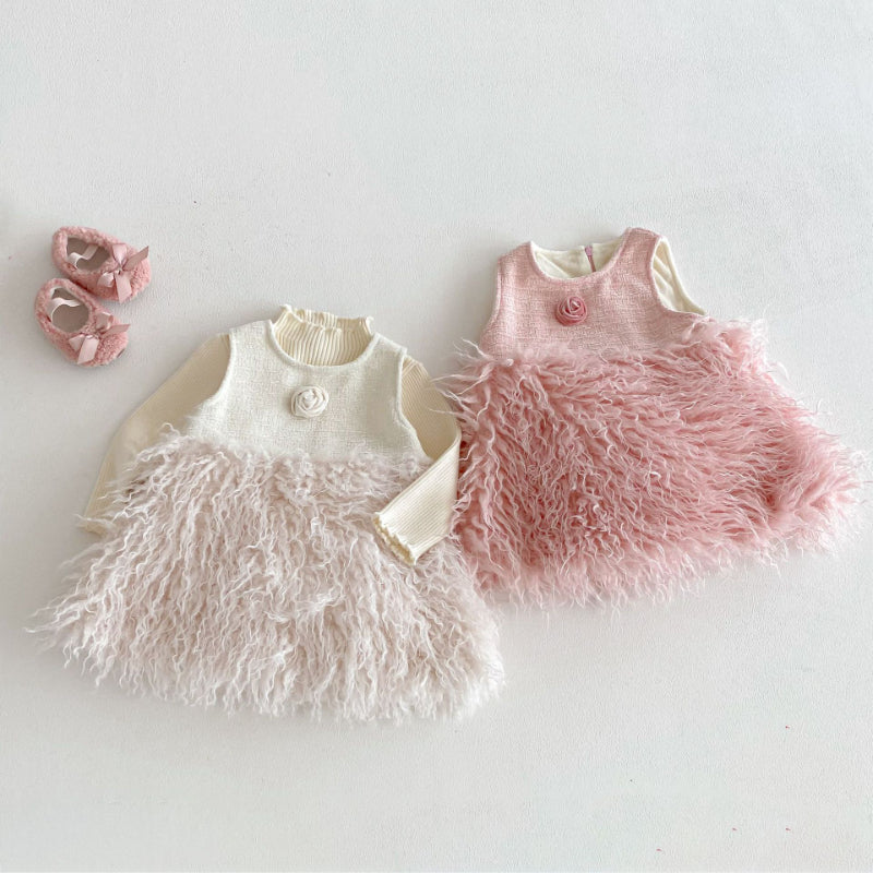 【BABY&KID】冬新作ツイード風ワンピースSK102906