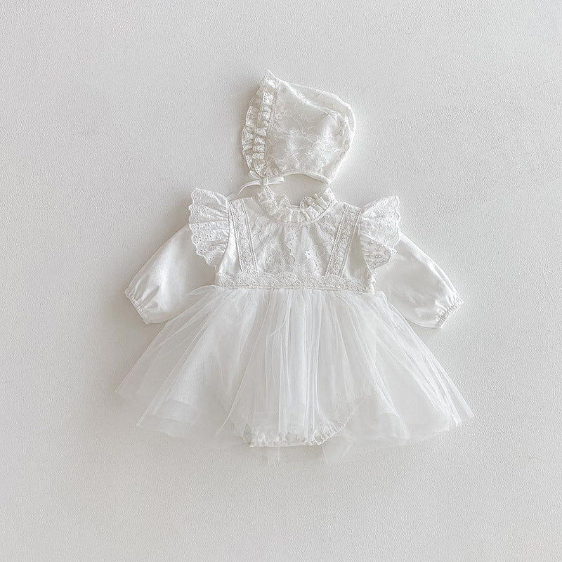 【BABY】フラワーチュールロンパース&帽子SK101105