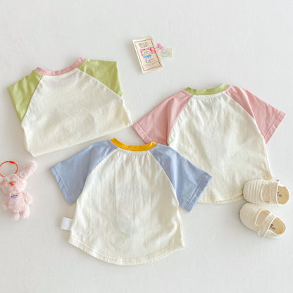 【BABY&KID】夏新作 カラーバリショートTシャツSK072006
