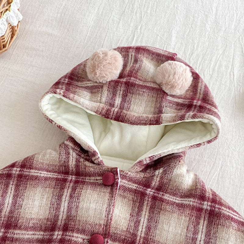 【BABY】冬新作チェックあったかケープSK103115