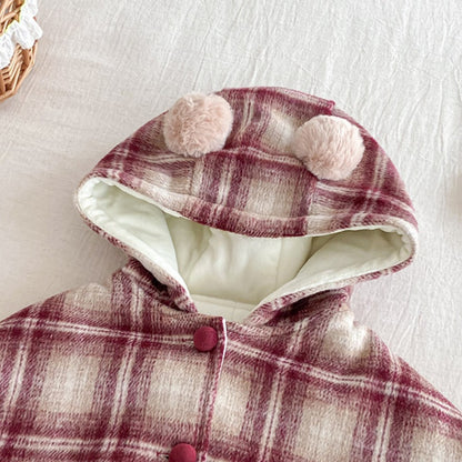 【BABY】冬新作チェックあったかケープSK103115