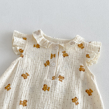 【BABY】夏新作くまプリントロンパースSK105806