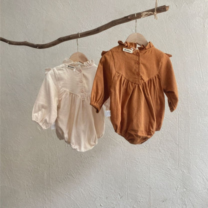 【BABY】起毛花柄刺繍ロンパースSK101522