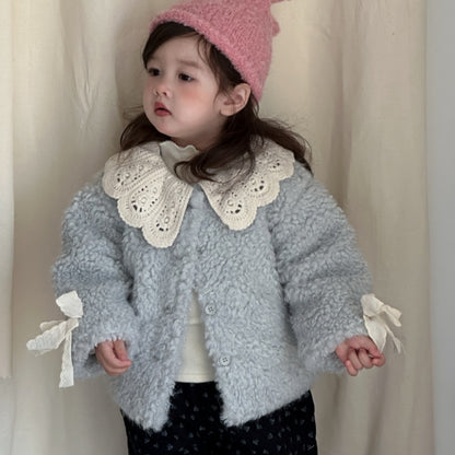 【BABY&KID】冬新作韓国風フリルカラーあったかアウターSK103132