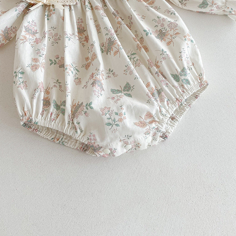 【姉妹服】花柄プリンセス襟ロンパース、ワンピースSK101107