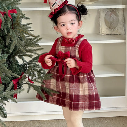 【BABY】冬新作チェックあったか厚手ジャンパースカートSK103117