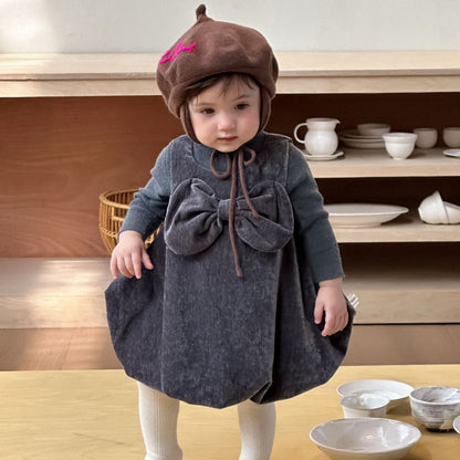 【BABY-予約限定】冬新作ヘップバーン風ドレスワンピ＆ニットインナー2点セットSK102231