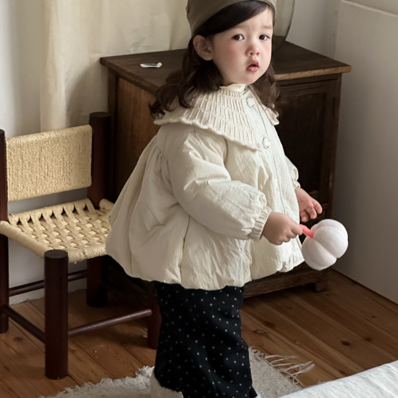 【BABY&KID】冬新作韓国風ニット襟中綿アウターSK103133