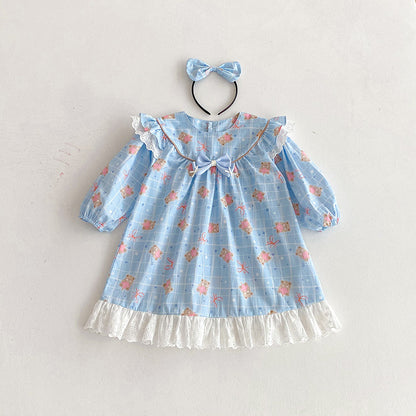 【姉妹服】ハートくまロンパース、ワンピースSK101123