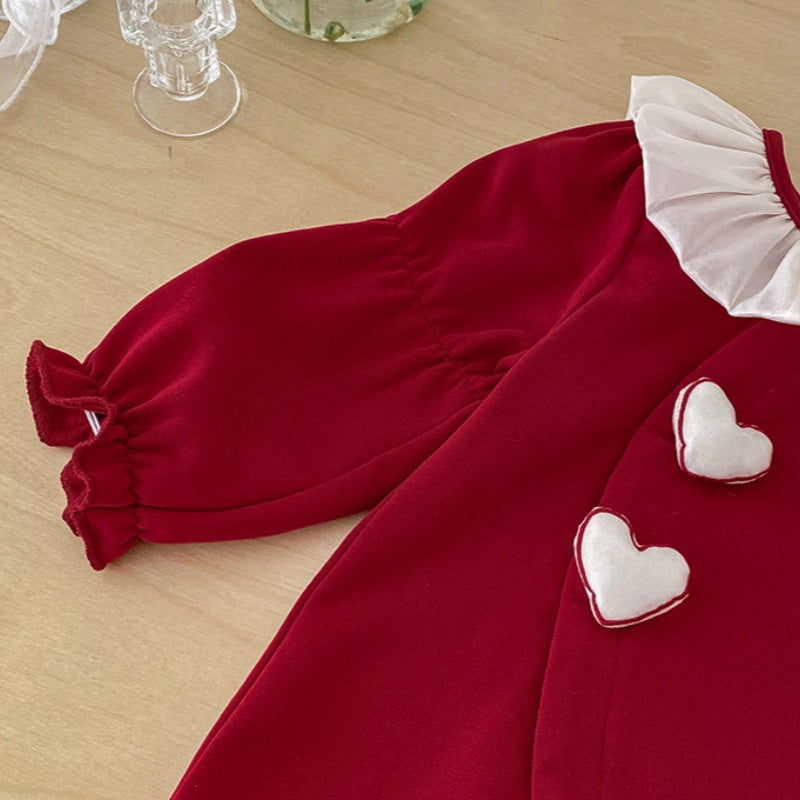 【BABY】ハートチュール襟カバーオールSK103407