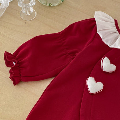 【BABY】ハートチュール襟カバーオールSK103407