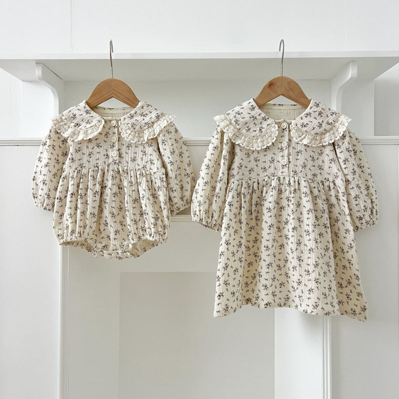 【BABY&KID】コットン小花柄ロンパース、ワンピースSK107919