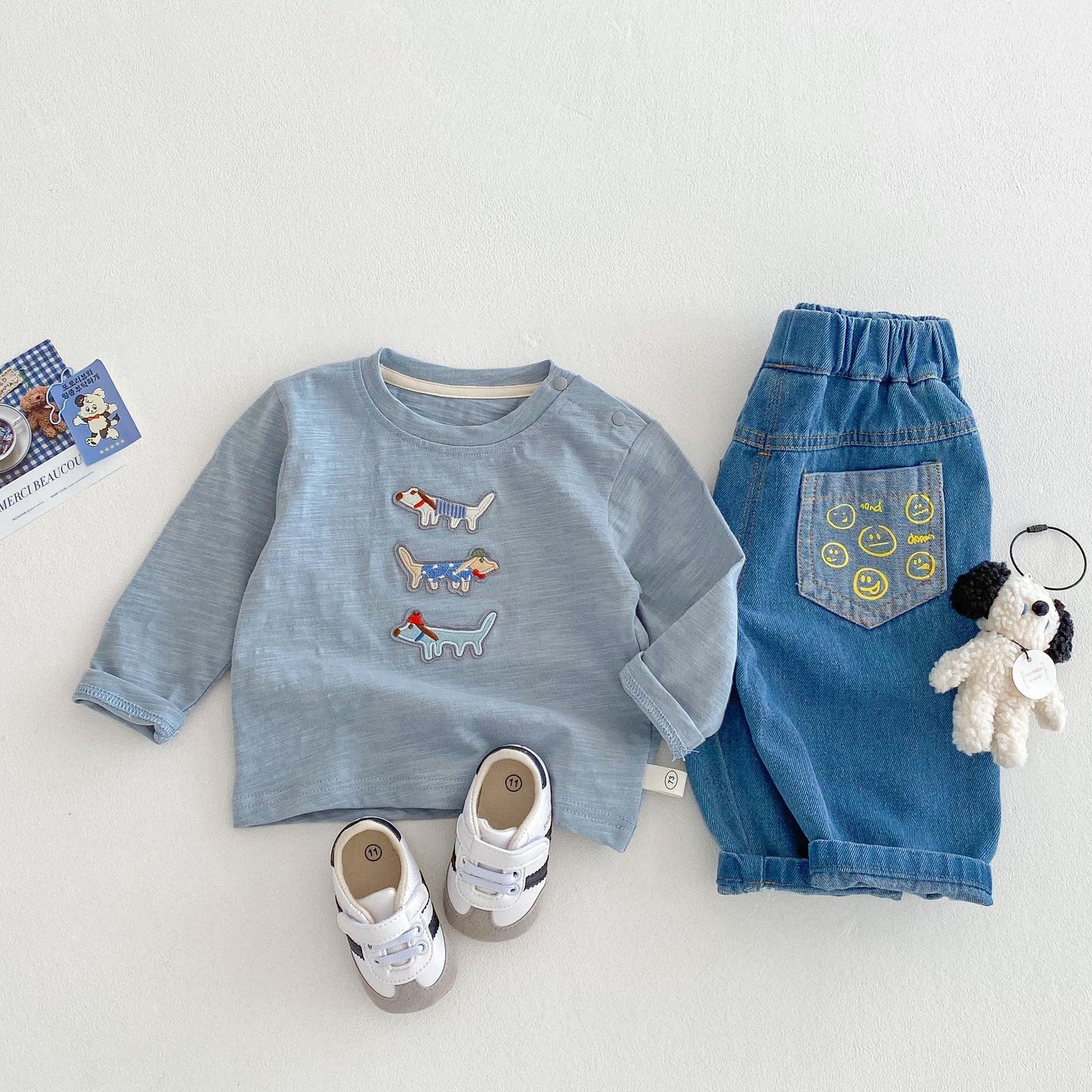 【BABY&KID】犬ロゴ長袖シャツSK030719