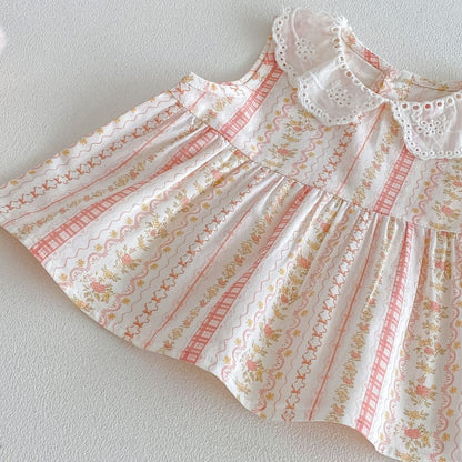 【BABY&KID】夏新作フリル襟小花柄セットアップSK105914