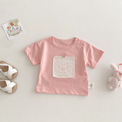 【BABY&KID】夏新作 アニマルロゴ可愛いＴシャツSK072004