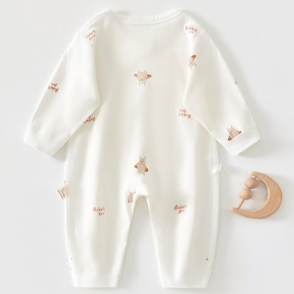 【BABY】北欧風うさぎ柄カバーオール＆スタイSK102601