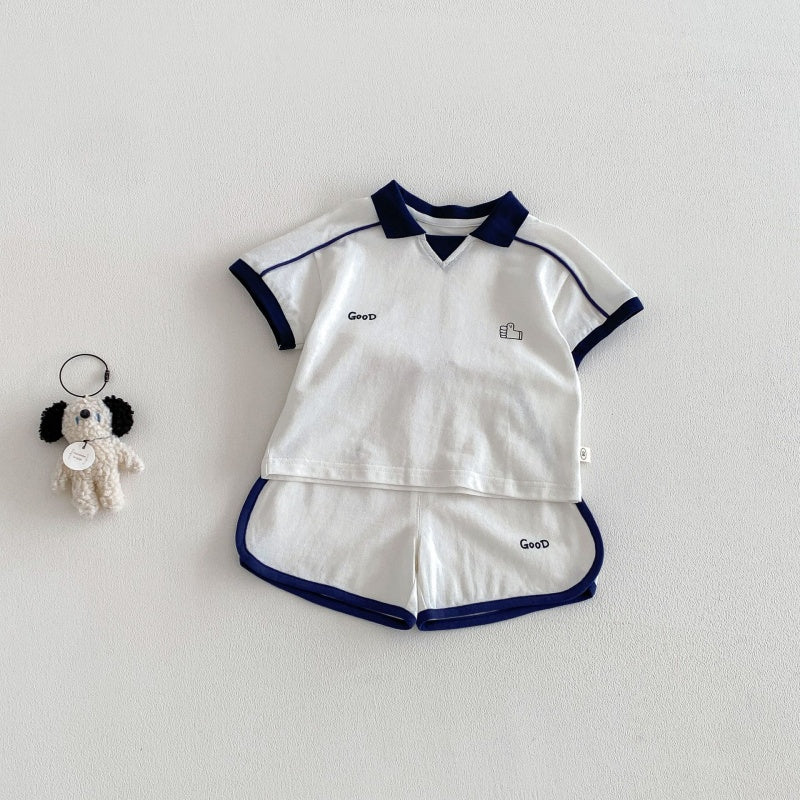 【BABY&KID】夏新作配色ロゴTシャツ、ショートパンツSK104624