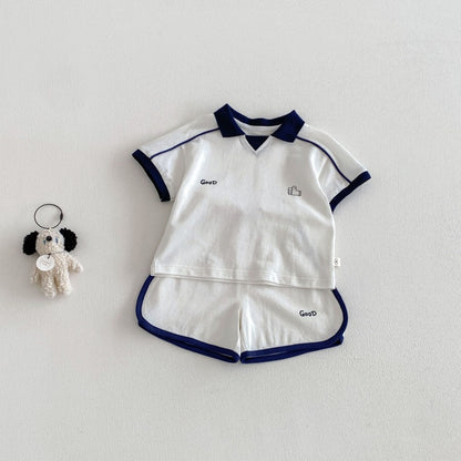 【BABY&KID】夏新作配色ロゴTシャツ、ショートパンツSK104624