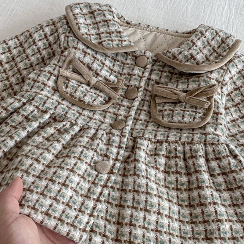 【BABY】冬新作リボンポケットウール中綿コートSK102727