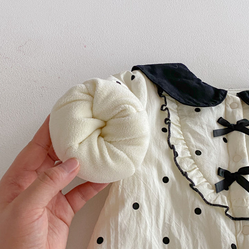 【BABY】冬新作ドット裏起毛カバーオールSK102712