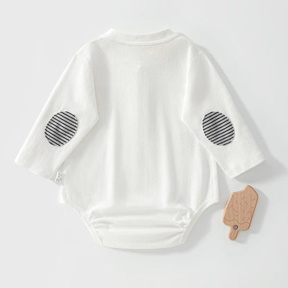 【BABY】刺繍ひじ当てロンパースSK107514