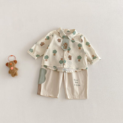 【BABY&KID】ツリー柄ロンT、襟付きシャツSK104112