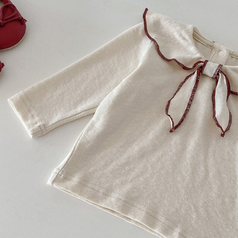 【BABY】チェックサロペットロンパース&蝶結びTシャツSK100424