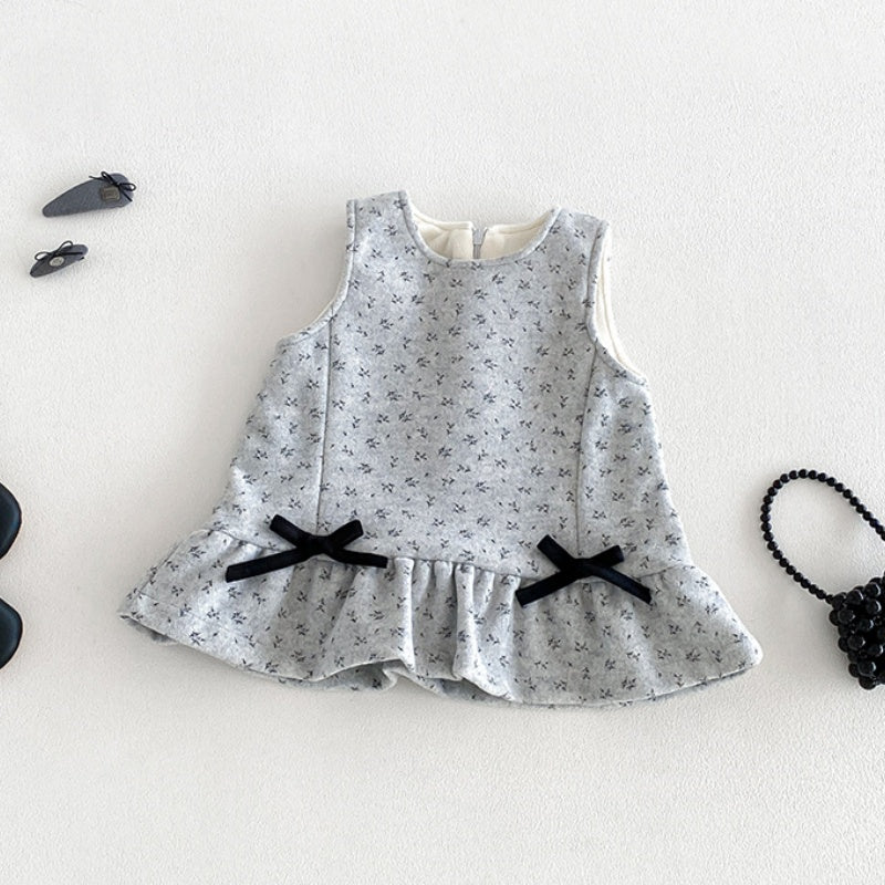 【BABY】冬新作小花柄裏起毛ワンピース、ハイネックニットSK108313