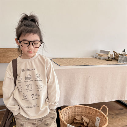 【BABY&KID】パン柄長袖トップスSK102334
