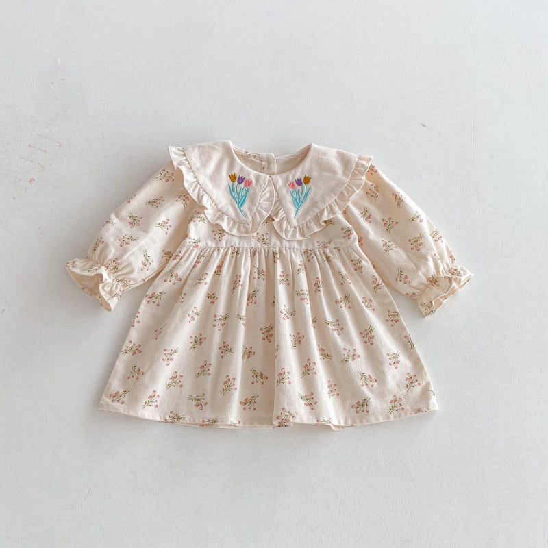 【BABY&KID】アプリコット小花柄ワンピースSK011019