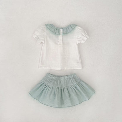 【BABY&KID】夏新作 クルーネックトップス＆スカートパンツSK072315
