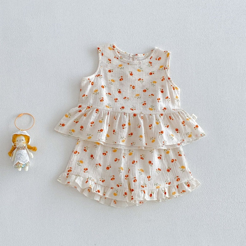 【BABY&KID】夏新作ハート、フラワーセットアップSK105911
