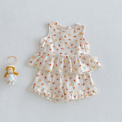 【BABY&KID】夏新作ハート、フラワーセットアップSK105911