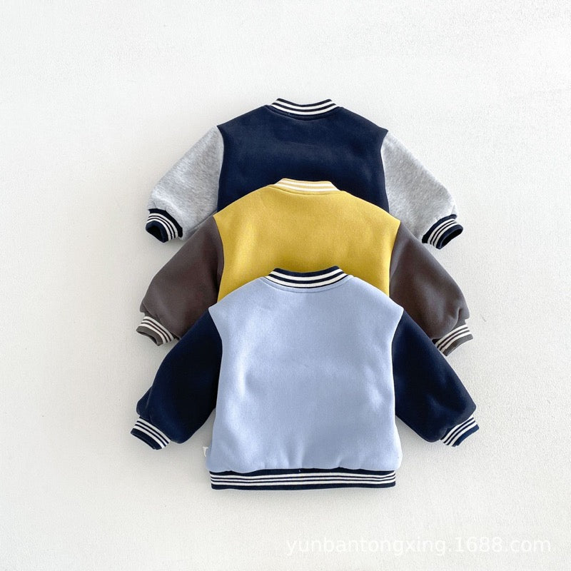 【BABY&KID】冬新作ワッペンベースボールジャケット、無地ロングパンツSK107717