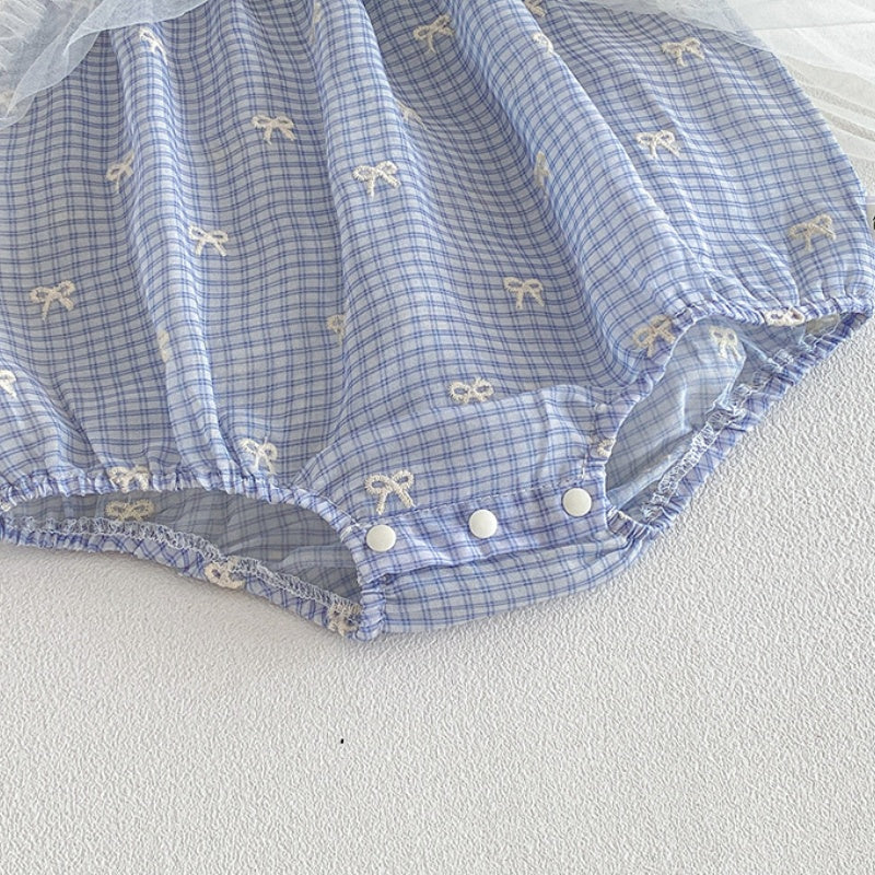 【BABY】夏新作蝶結び刺繍ロンパースSK105704