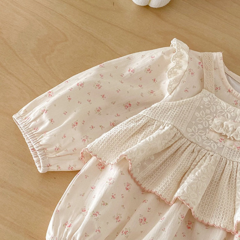 【BABY】小花柄ロンパース＆キャミソール2点セットSK103901
