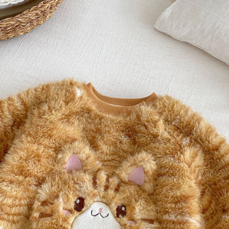 【BABY】韓国風キャット柄もこもこカバーオールSK102928