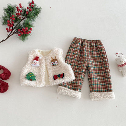 【BABY&KID】冬新作クリスマスキャラふわふわベストSK103035