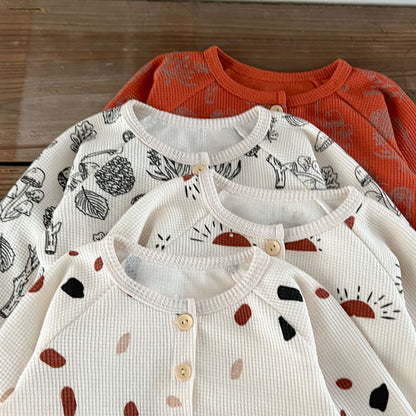 【BABY】ワッフルプリントセットアップSK010326
